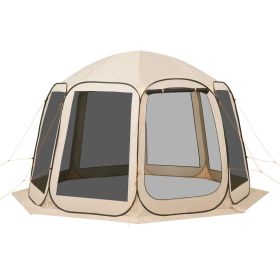 Screen House Tent, 12 x 11 ft, 10-12 Person Pop Up Screen Tent, Portable Screened in Canopy with Carry Bag, Netting Sides, Ground Stakes, for Gar