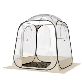 Pop up Sports Tent, 63x63 in Clear Bubble Tent for 2-4 Persons, Waterproof Outdoor Pod with Floor Mat & Top Cover
