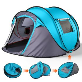4 Person Pop Up Tent for Camping, Waterproof Instant Family Tent with Front Awning, Automatic Tent Throw Pop Up Instant Flip Pop Tent for Camping