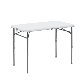 40"L x 20"W Plastic Adjustable Height Fold-in-Half Folding Table, White (Shipment from Walmart)