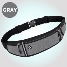 Small Fitness Waist Bag (Fit Up To 75kg) With Adjustable Strap For Hiking Running Outdoor Traveling (Color: Gray)