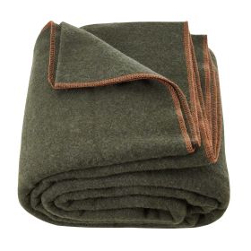 Wool Camping Blanket, Large Warm Stadium Blanket, Waterproof & Windproof, Flame Retardant, Great for Outdoors, Picnics, Hiking, Sports Events, Tr (Material: Wool Blend, Color: Military Green)